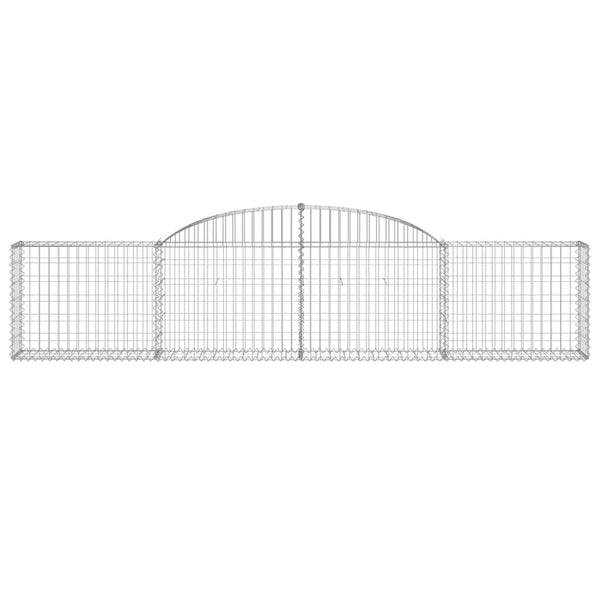 Gabionen mit Hochbogen 10 Stk. 300x30x60/80 cm Verzinktes Eisen