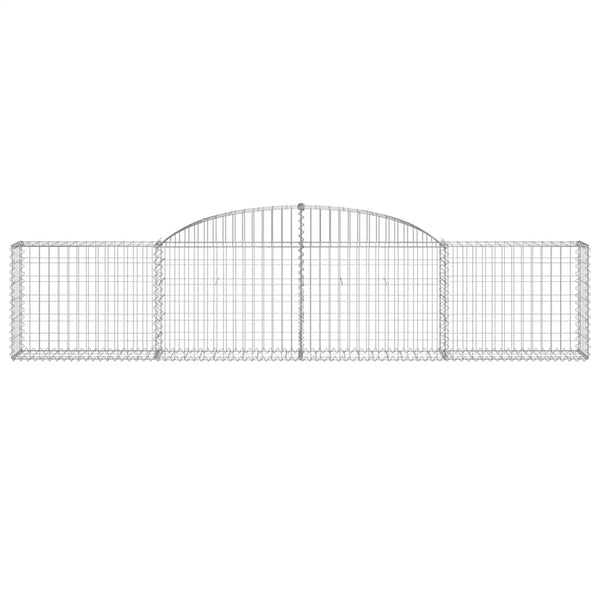 Gabionen mit Hochbogen 13 Stk. 300x30x60/80 cm Verzinktes Eisen