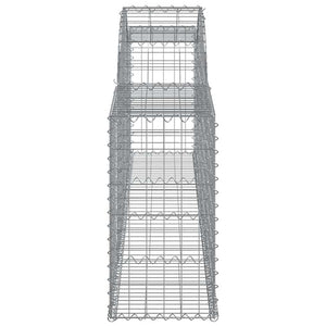 Gabionen mit Hochbogen 13 Stk. 300x30x60/80 cm Verzinktes Eisen