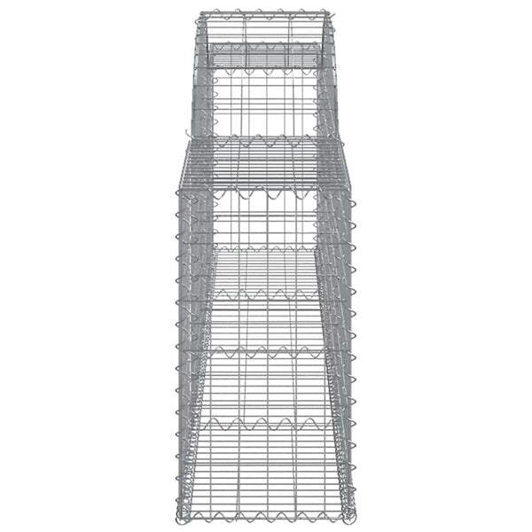 Gabionen mit Hochbogen 13 Stk. 300x30x60/80 cm Verzinktes Eisen