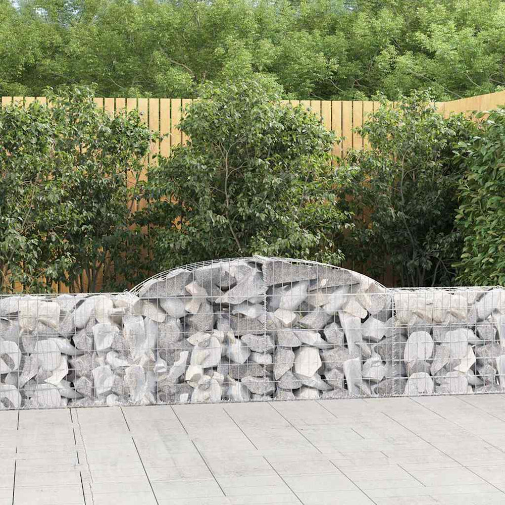 vidaXL Gabions avec arche surélevée 13 pcs 300x30x60/80 cm Fer galvanisé
