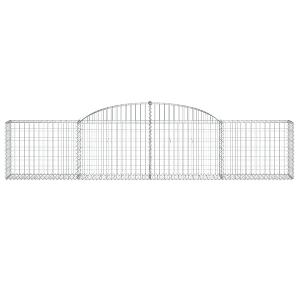 Gabionen mit Hochbogen 15 Stk. 300x30x60/80 cm Verzinktes Eisen