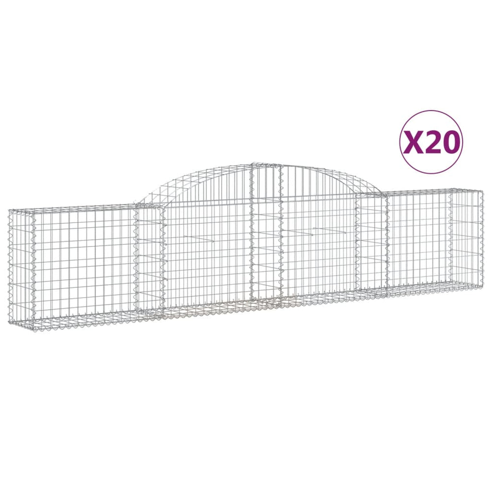 vidaXL Gabions avec arche 20 pcs 300x30x60/80 cm Fer galvanisé