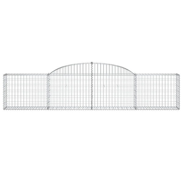Gabionen mit Hochbogen 20 Stk. 300x30x60/80 cm Verzinktes Eisen