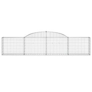 Gabionen mit Hochbogen 25 Stk. 300x30x60/80 cm Verzinktes Eisen