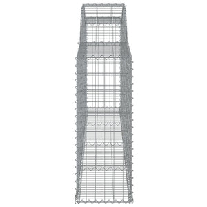 Gabionen mit Hochbogen 3 Stk. 300x30x80/100 cm Verzinktes Eisen
