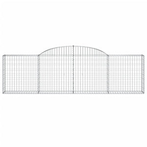Gabionen mit Hochbogen 4 Stk. 300x30x80/100 cm Verzinktes Eisen