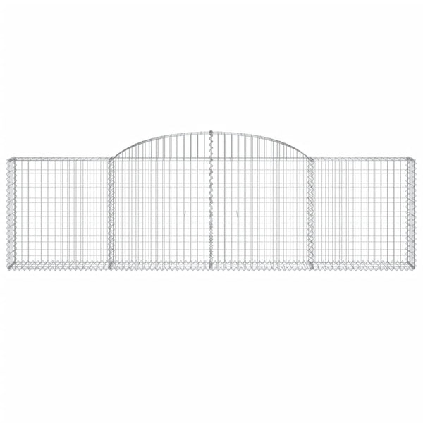 Gabionen mit Hochbogen 4 Stk. 300x30x80/100 cm Verzinktes Eisen