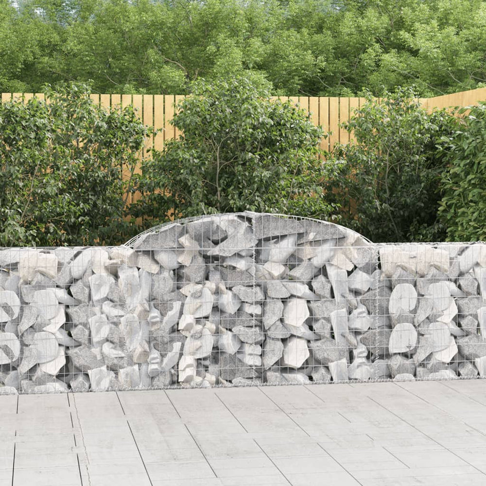 vidaXL Gabions avec arche 4 pcs 300x30x80/100 cm Fer galvanisé