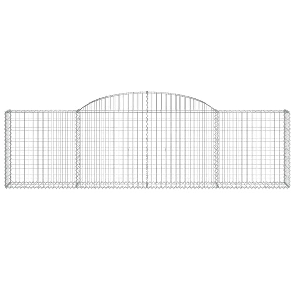 Gabionen mit Hochbogen 5 Stk. 300x30x80/100 cm Verzinktes Eisen