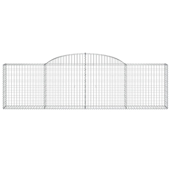 Gabionen mit Hochbogen 6 Stk. 300x30x80/100 cm Verzinktes Eisen