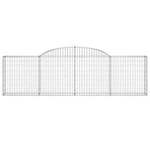 Gabionen mit Hochbogen 7 Stk. 300x30x80/100 cm Verzinktes Eisen
