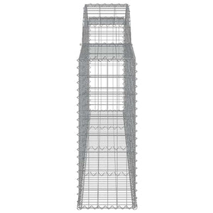 Gabionen mit Hochbogen 7 Stk. 300x30x80/100 cm Verzinktes Eisen