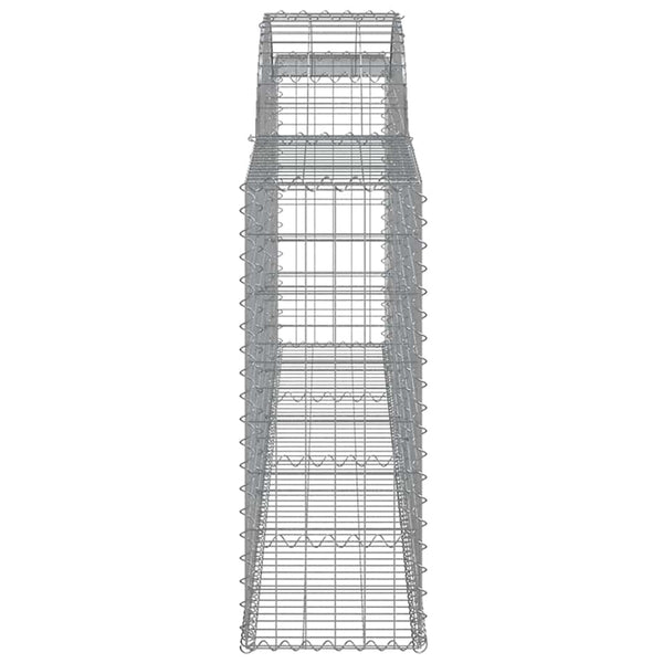 Gabionen mit Hochbogen 7 Stk. 300x30x80/100 cm Verzinktes Eisen