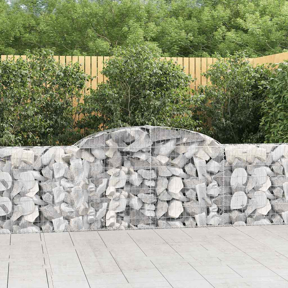 vidaXL Gabions avec arche haute 7 pcs 300x30x80/100 cm Fer galvanisé