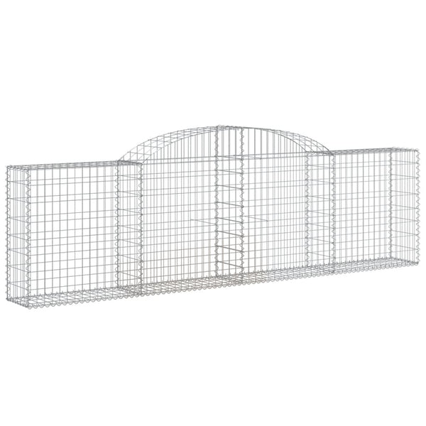 Gabionen mit Hochbogen 9 Stk. 300x30x80/100 cm Verzinktes Eisen