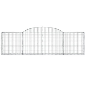 Gabionen mit Hochbogen 10 Stk. 300x30x80/100cm Verzinktes Eisen