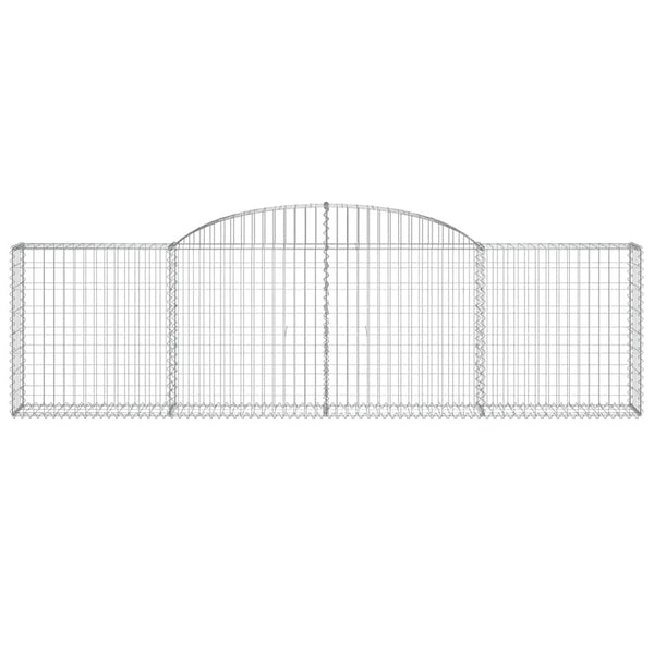Gabionen mit Hochbogen 12 Stk. 300x30x80/100cm Verzinktes Eisen