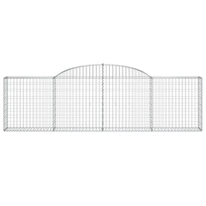 Gabionen mit Hochbogen 13 Stk. 300x30x80/100cm Verzinktes Eisen