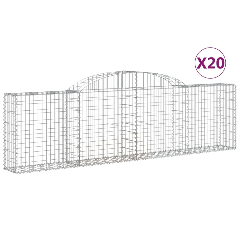 vidaXL Gabions avec arche haute 20 pcs 300x30x80/100cm Fer galvanisé
