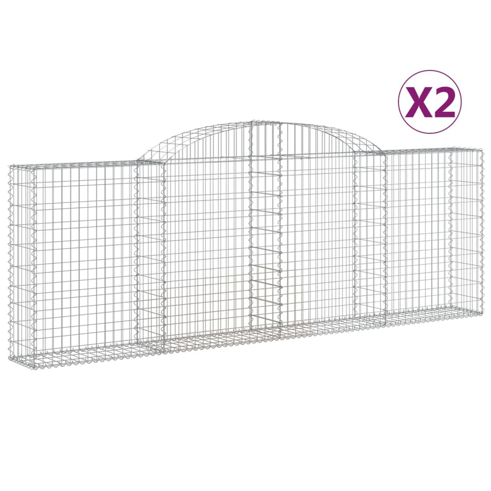 vidaXL Gabions avec arche 2 pcs 300x30x100/120 cm Fer galvanisé