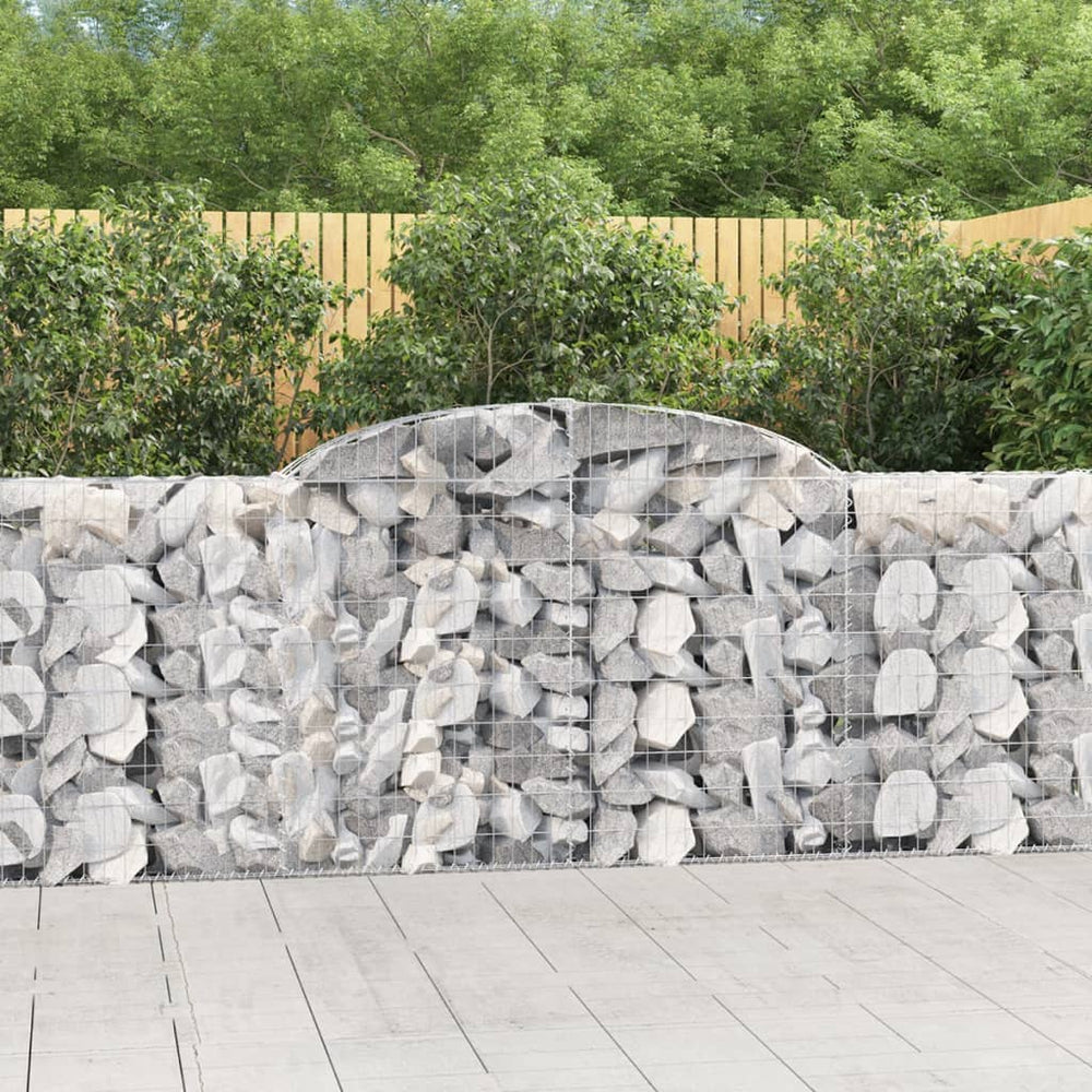 vidaXL Gabions avec arche 2 pcs 300x30x100/120 cm Fer galvanisé