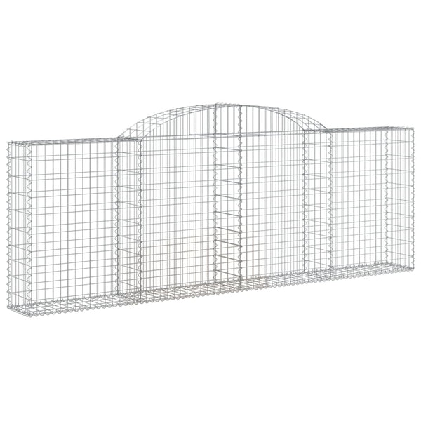 Gabionen mit Hochbogen 4 Stk. 300x30x100/120cm Verzinktes Eisen