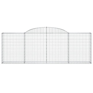 Gabionen mit Hochbogen 4 Stk. 300x30x100/120cm Verzinktes Eisen