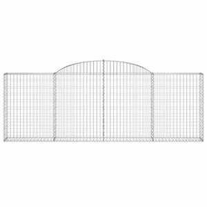 Gabionen mit Hochbogen 5 Stk. 300x30x100/120cm Verzinktes Eisen