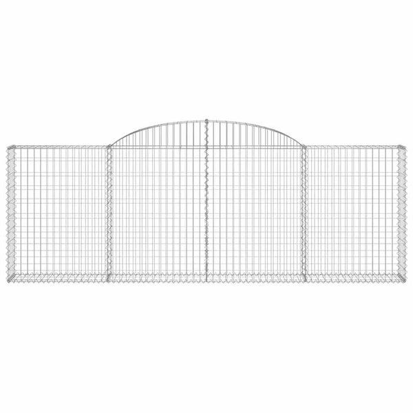 Gabionen mit Hochbogen 8 Stk. 300x30x100/120cm Verzinktes Eisen