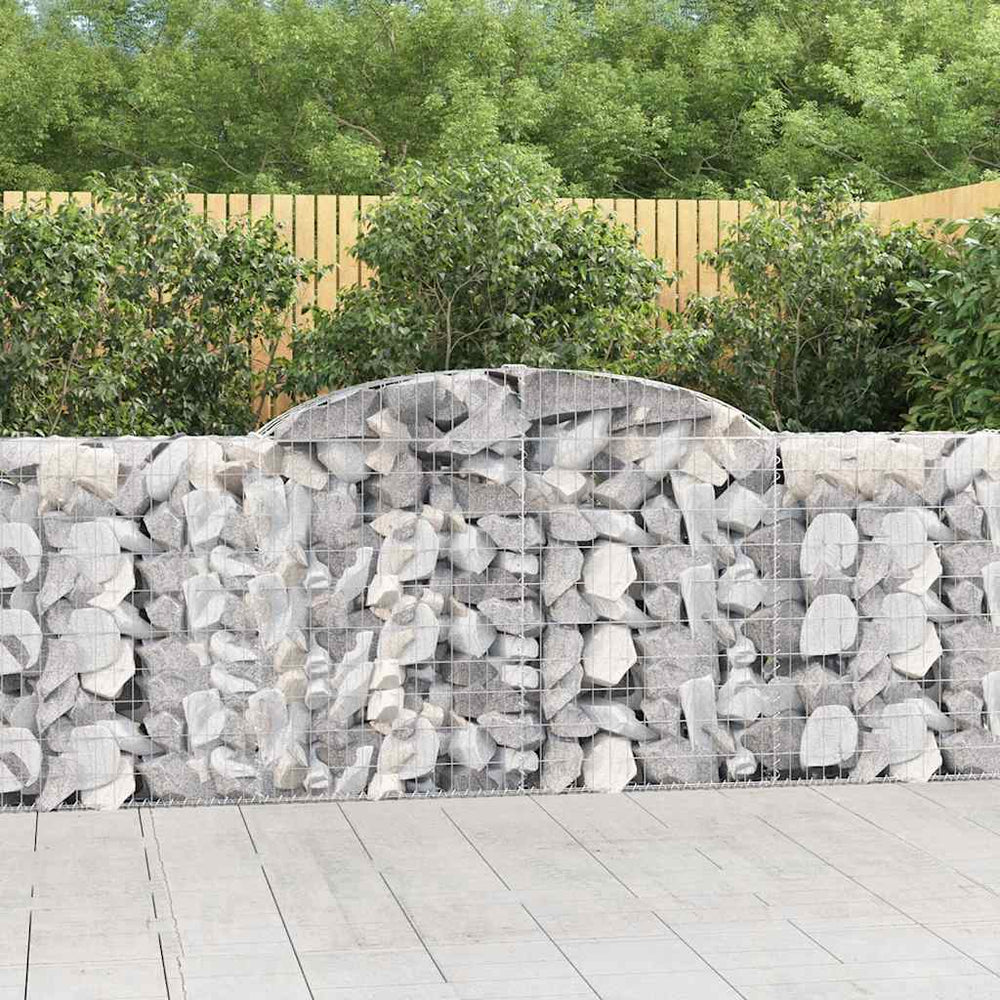 vidaXL Gabions avec arche 8 pcs 300x30x100/120 cm Fer galvanisé