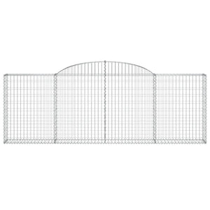 Gabionen mit Hochbogen 12 Stk 300x30x100/120cm Verzinktes Eisen