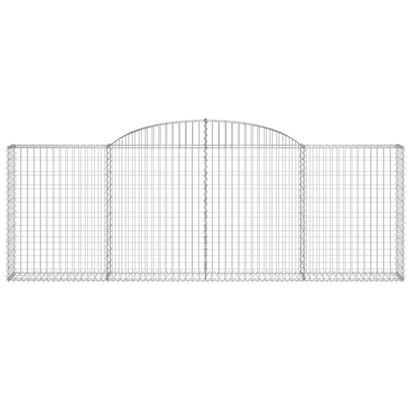 Gabionen mit Hochbogen 12 Stk 300x30x100/120cm Verzinktes Eisen