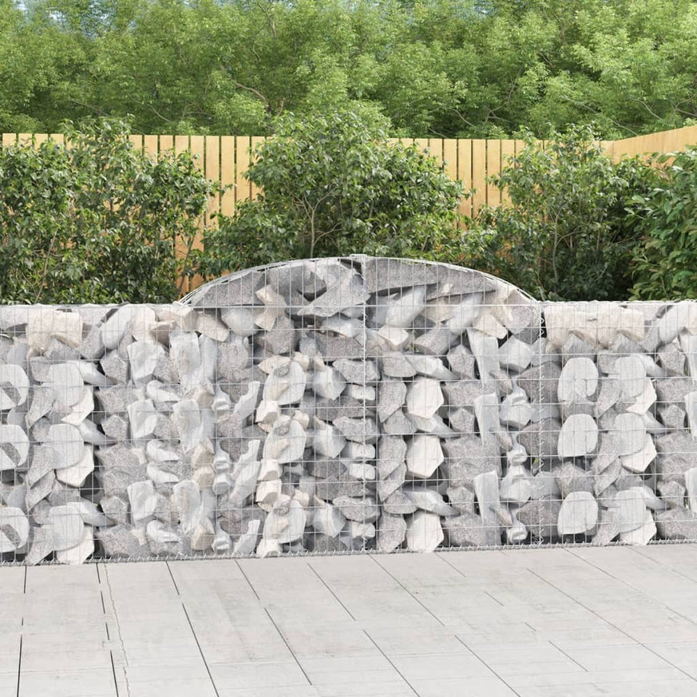 vidaXL Gabions avec arche haute 12 pièces 300x30x100/120 cm Fer galvanisé