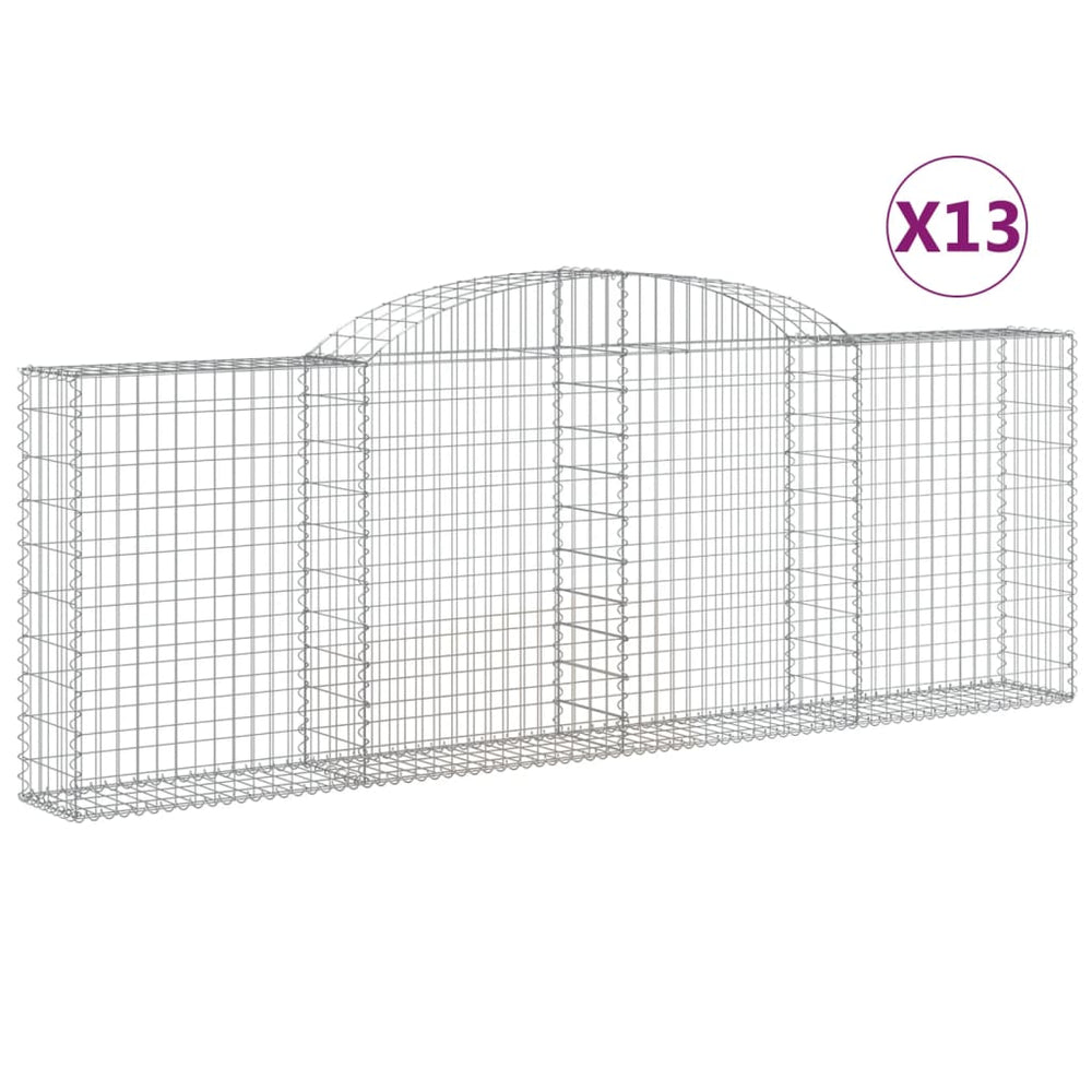 vidaXL Gabions à arc élevé 13 pcs 300x30x100/120cm Fer galvanisé