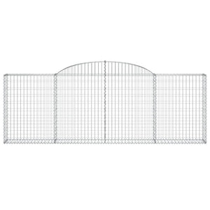 Gabionen mit Hochbogen 13 Stk 300x30x100/120cm Verzinktes Eisen