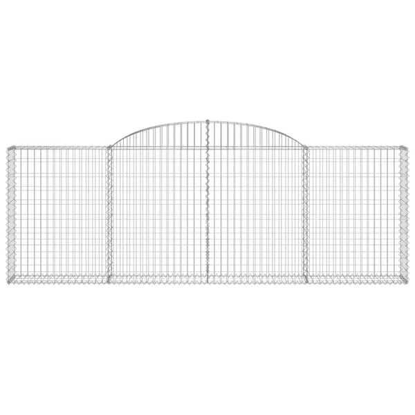 Gabionen mit Hochbogen 13 Stk 300x30x100/120cm Verzinktes Eisen