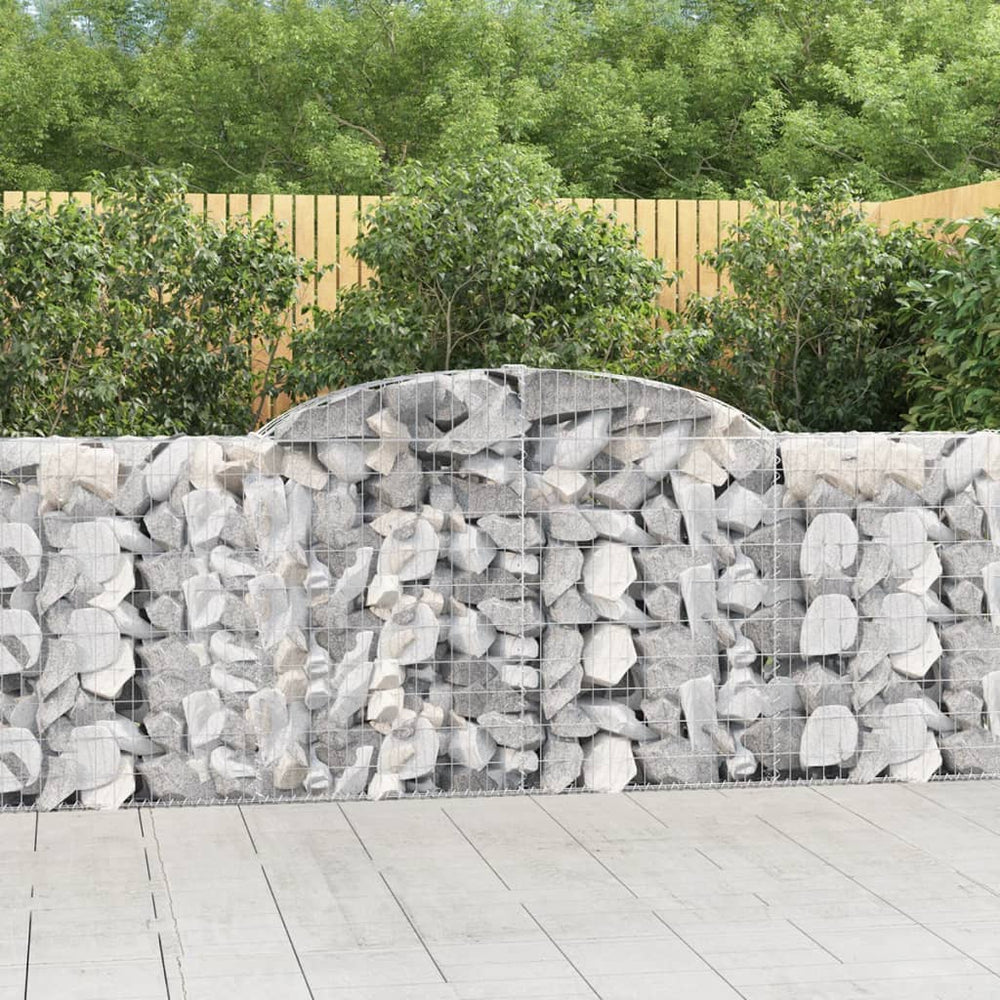 vidaXL Gabions avec arche 15 pcs 300x30x100/120cm Fer galvanisé