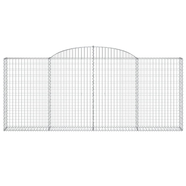 Gabionen mit Hochbogen 4 Stk. 300x30x120/140cm Verzinktes Eisen