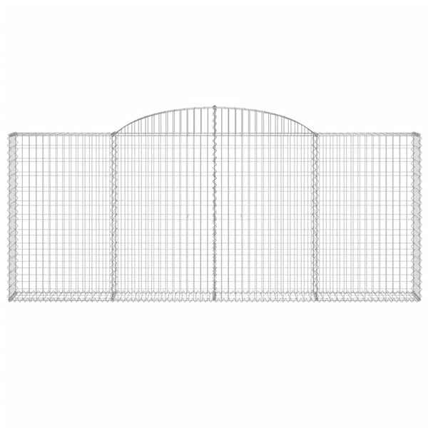 Gabionen mit Hochbogen 5 Stk. 300x30x120/140cm Verzinktes Eisen
