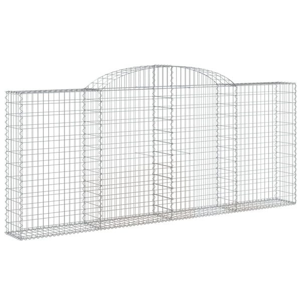 Gabionen mit Hochbogen 6 Stk. 300x30x120/140cm Verzinktes Eisen