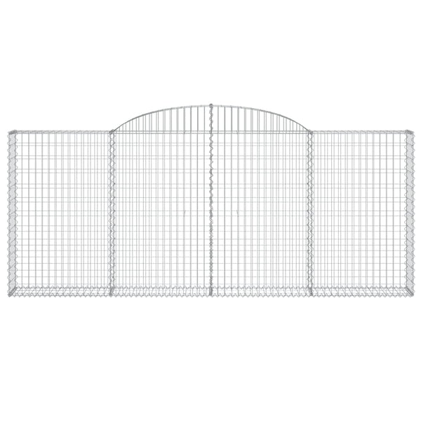 Gabionen mit Hochbogen 9 Stk. 300x30x120/140cm Verzinktes Eisen
