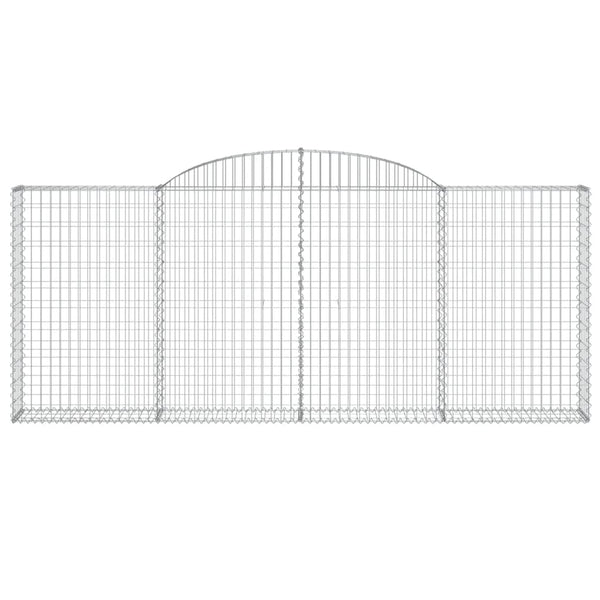 Gabionen mit Hochbogen 10 Stk 300x30x120/140cm Verzinktes Eisen
