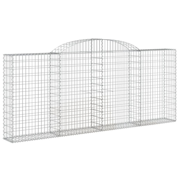 Gabionen mit Hochbogen 12 Stk 300x30x120/140cm Verzinktes Eisen