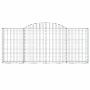 Gabionen mit Hochbogen 12 Stk 300x30x120/140cm Verzinktes Eisen