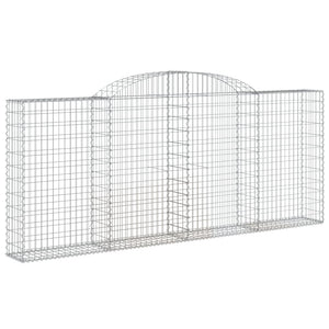 Gabionen mit Hochbogen 13 Stk 300x30x120/140cm Verzinktes Eisen