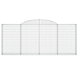 Gabionen mit Hochbogen 13 Stk 300x30x120/140cm Verzinktes Eisen