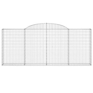 Gabionen mit Hochbogen 20 Stk 300x30x120/140cm Verzinktes Eisen