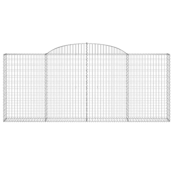 Gabionen mit Hochbogen 20 Stk 300x30x120/140cm Verzinktes Eisen