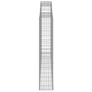 Gabionen mit Hochbogen 2 Stk. 300x30x160/180cm Verzinktes Eisen